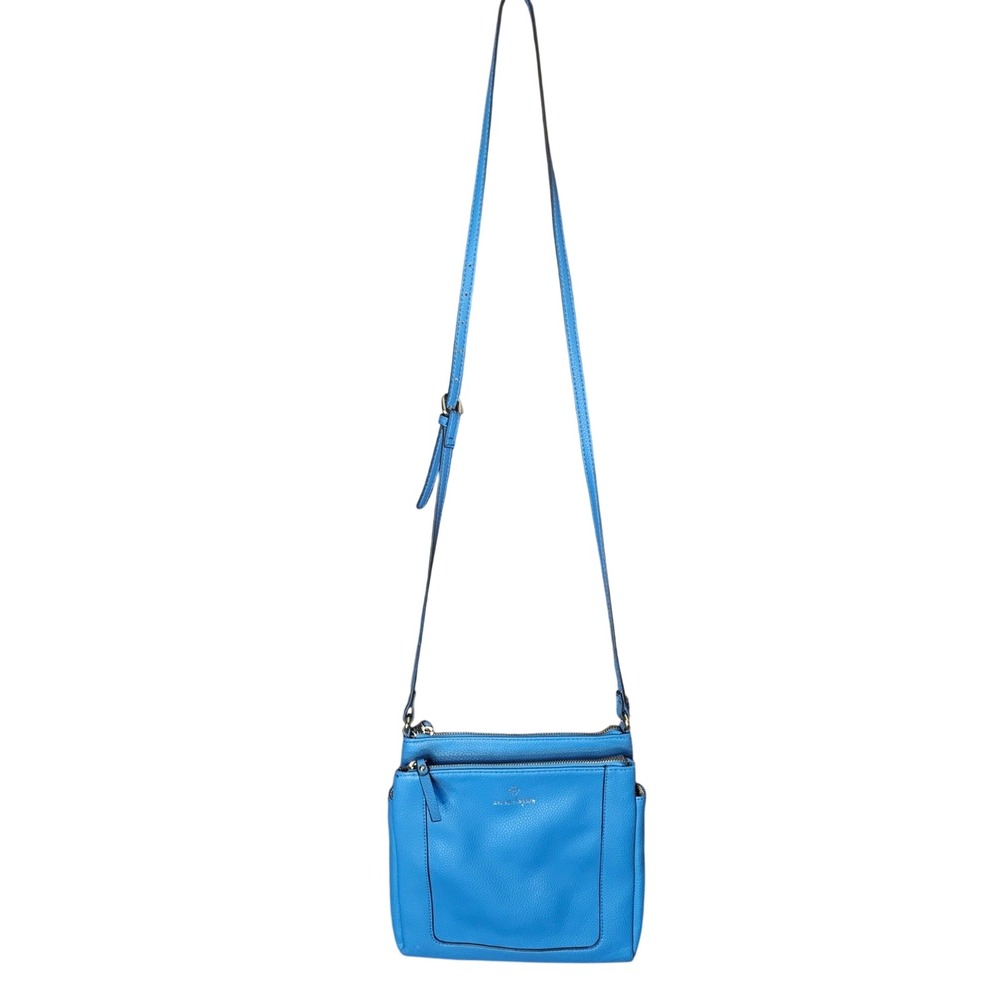 Nanette Lepore Crossbody Bag Womens Small Blue Pebbled Vegan Leather Excellent